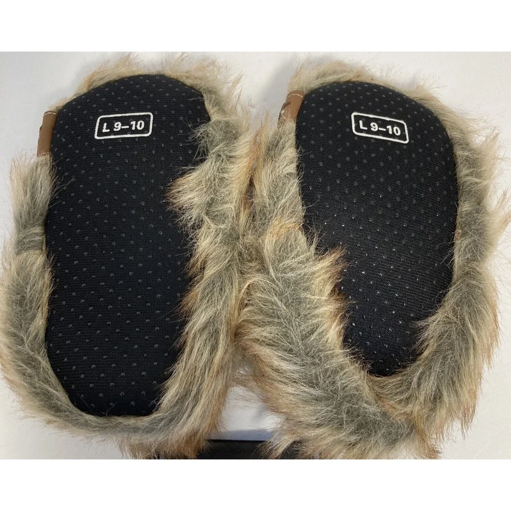 Star Wars Chewbacca Slippers Kids Size L 9-10 Brown Faux Fur Bandolier HT-904SW